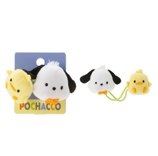 日本sanrio发带橡筋绑发毛绒公仔动漫可爱卡通kitty/Pochakko吉祥物马尾固定器(发橡皮筋)