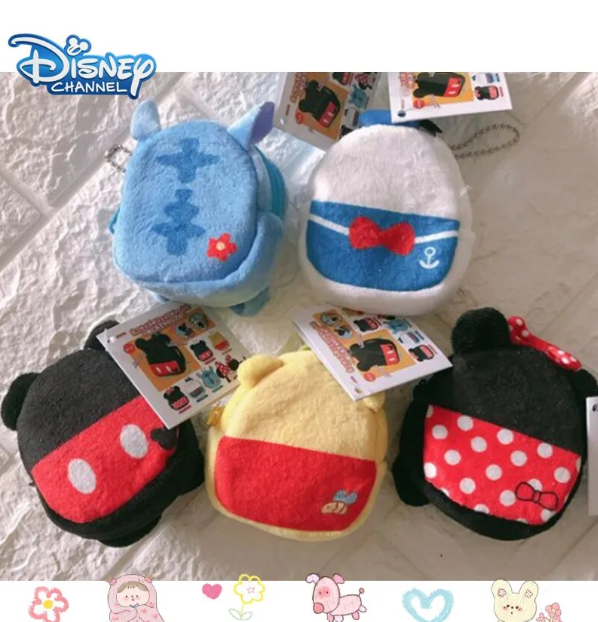 日本Disney 迪士尼Mickey米奇米妮/唐老鸭/小熊维尼/史迪仔耳机收纳包背包小挂件零钱包