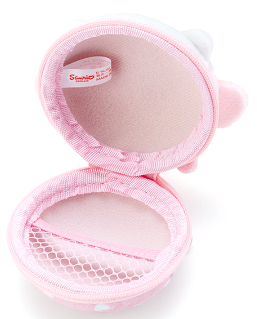 Sanrio My Melody圆形毛绒拉链硬盒饰品盒收纳盒耳机盒