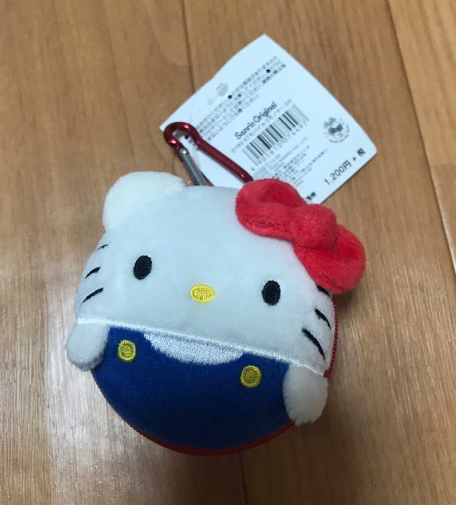 Sanrio Hello Kitty形毛絨拉鍊硬盒 飾品盒 收納盒 耳機盒