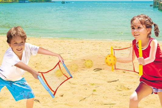 Sensory training hand net bouncing ball passing and catching