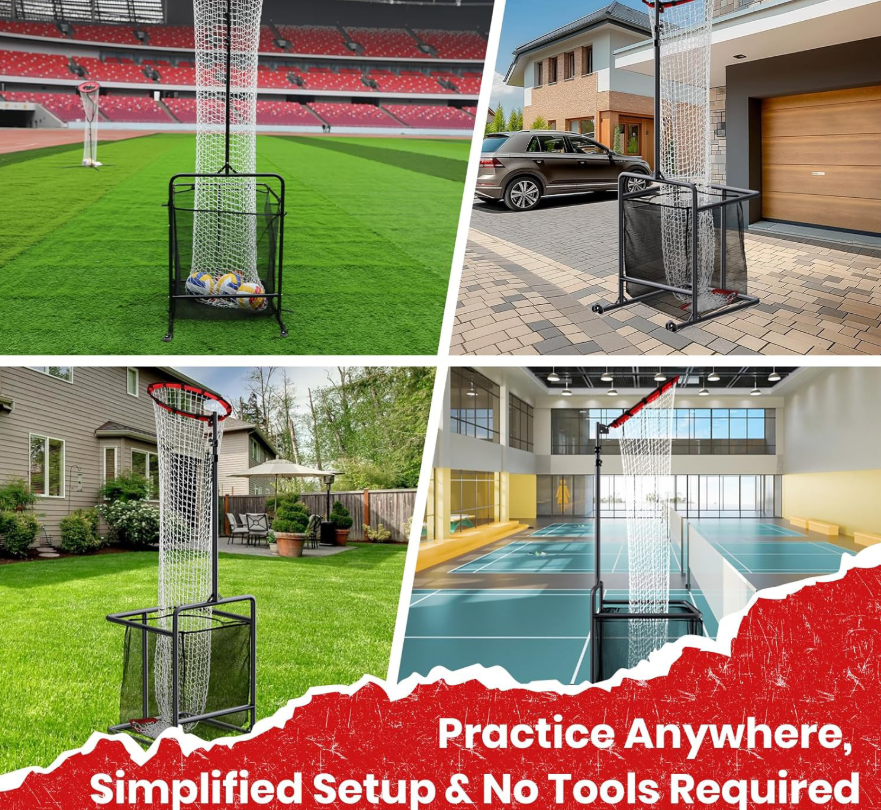 預訂款 便攜式可調節排球訓練網 傳球網(帶集球兜)91*18*30CM