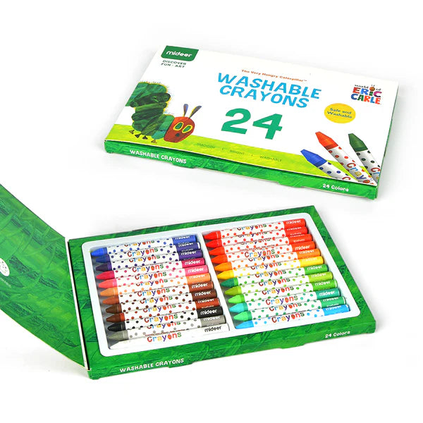 【MIDEER弥鹿】WASHABLE CRAYONS-24毛毛虫儿童油画棒画笔24色安全易清洗