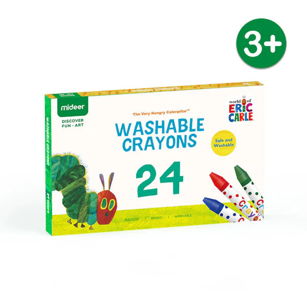 【MIDEER彌鹿】WASHABLE CRAYONS-24毛毛蟲兒童油畫棒畫筆24色 安全易清洗