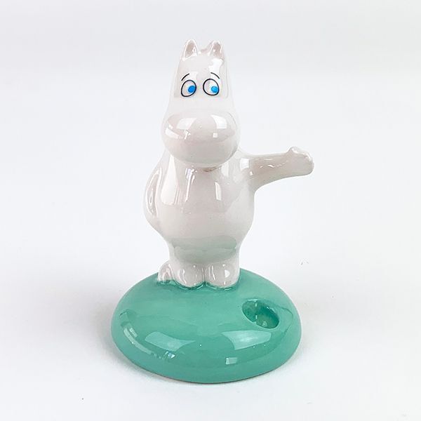 日本 姆明筆座陶瓷藍色筆筒