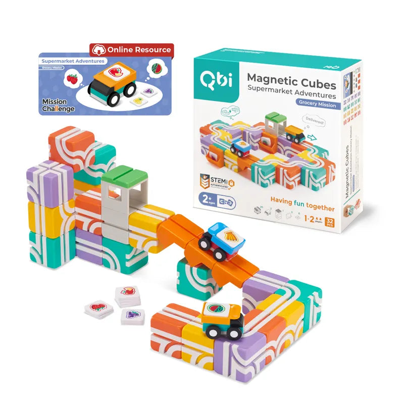 【Taiwan Qbi Exploration Series】2 years old|Little Deliveryman: Mission Learning Group (Online Question Card Version) 32pcs Supermarket Adventures Grocery Mission (Online Challenge Card)