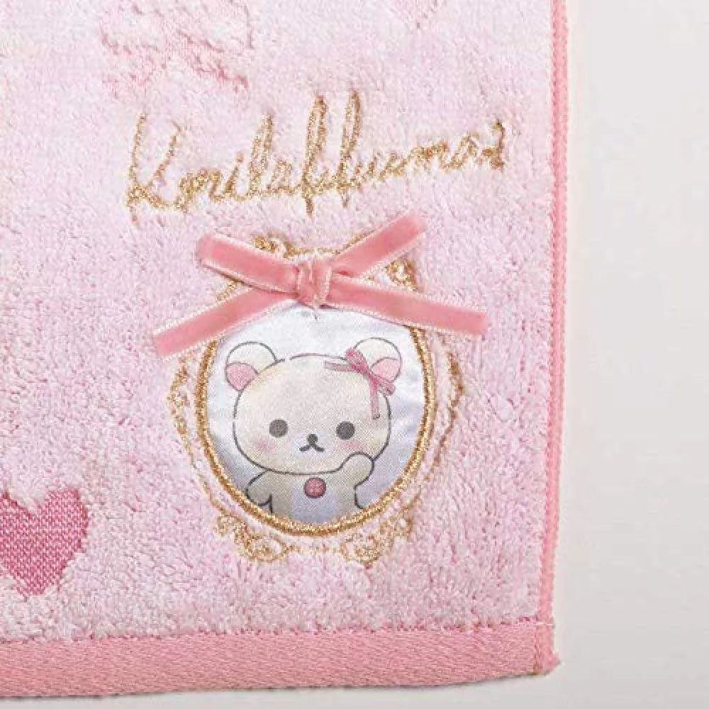 日本轻松熊Korilakkuma 镜中迷你毛巾Korilakkuma 小绣毛巾蓝色/粉色/紫色