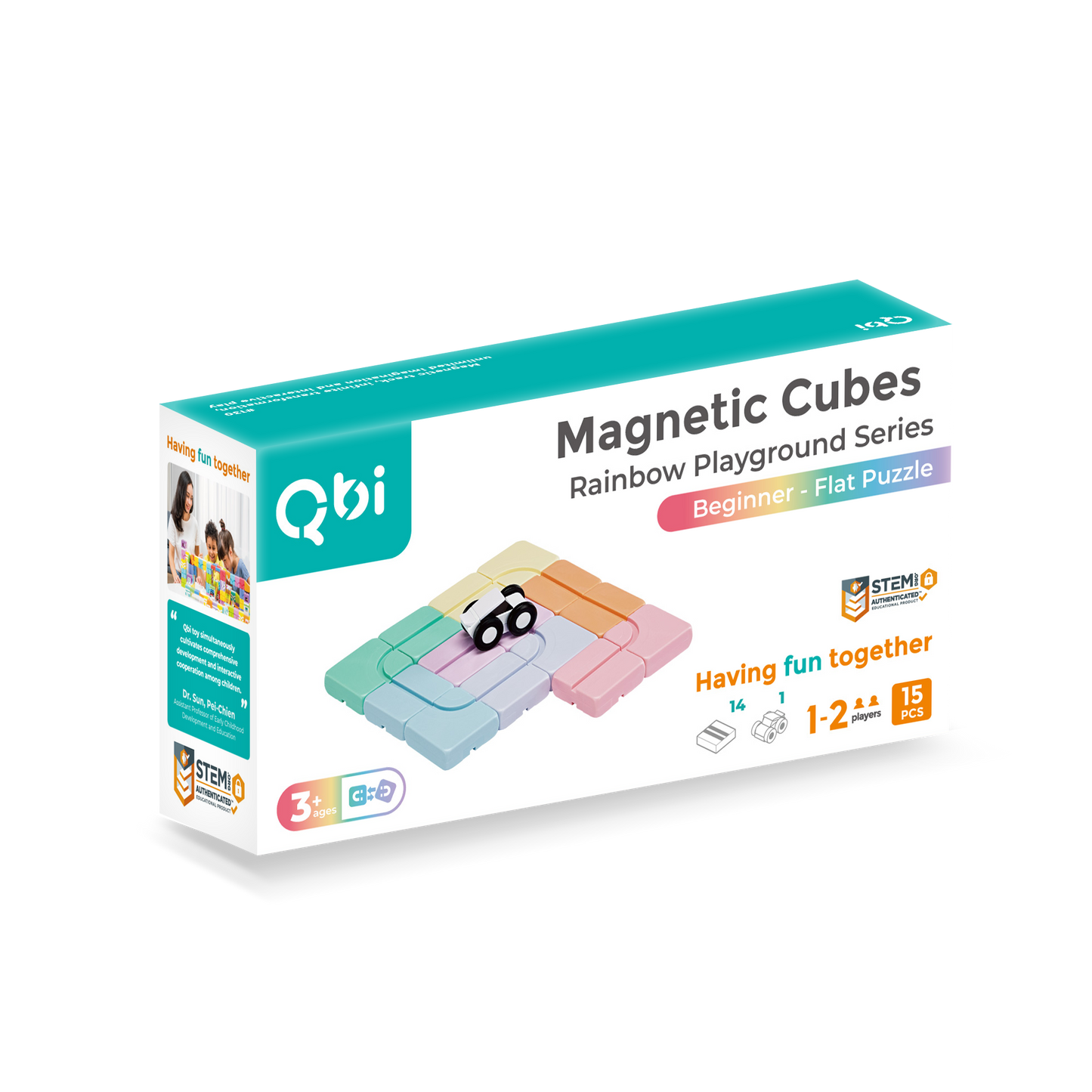 【Taiwan Qbi 彩虹樂園系列 無限創意軌道組合 】Beginner-平面拼圖(15pcs)Flat Puzzle
