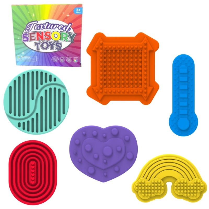 Fidget Toys兒童感官紋理硅膠異形石(6個裝)