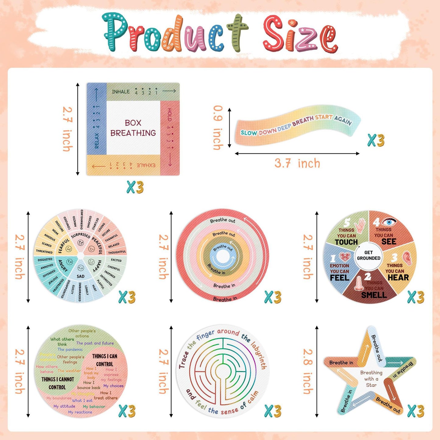 Sensory stickers 8 pieces for students to relieve anxiety
