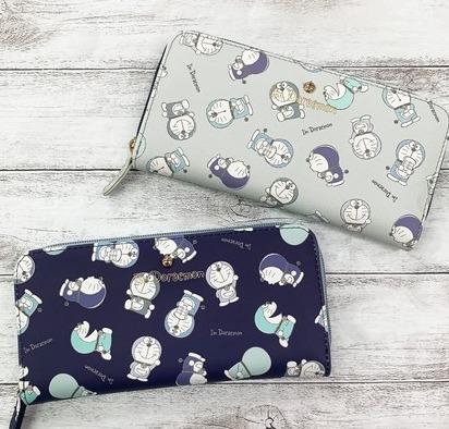 Doraemon long wallet (blue-gray)