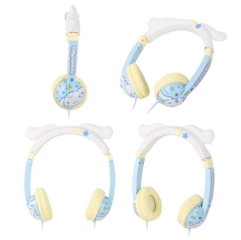 Genuine Sanrio child safety headphones with maximum volume control and line microphone (Cinnamoroll, Little Twin stars, The runabouts)