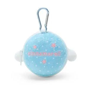 Sanrio Cinnamoroll 圓形毛絨拉鍊硬盒 飾品盒 收納盒 耳機盒