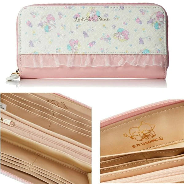 Little Twin Stars Frill Long Wallet Gemini Stars Long Wallet Wallet (Green)
