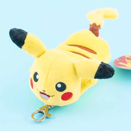 日本 Pikachu 寶貝皮卡丘毛絨拉鏈零錢包 匙扣