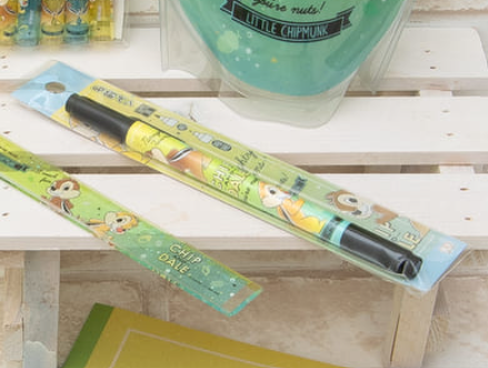 Japanese Disney Chip&amp;Dale/Winnie the Pooh Oily Double Head Marker Pen