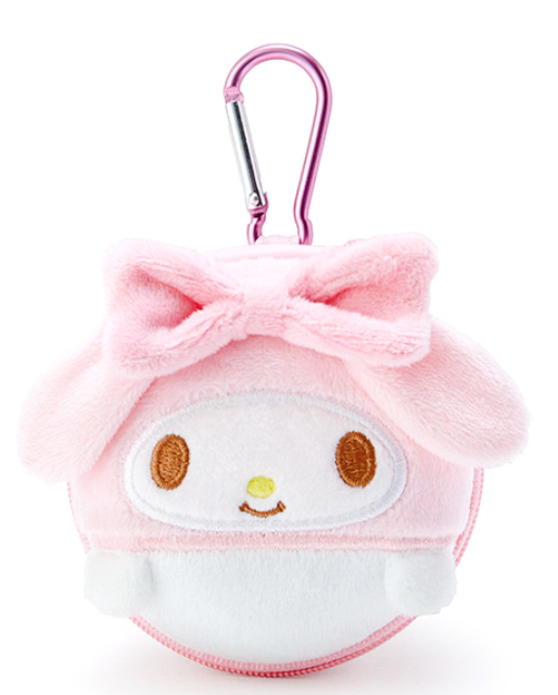 Sanrio My Melody round plush zipper hard box jewelry box storage box headphone box 