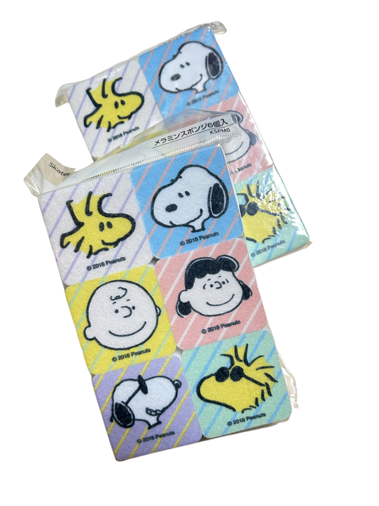 日本 卡通6個裝snoopy mini百潔布