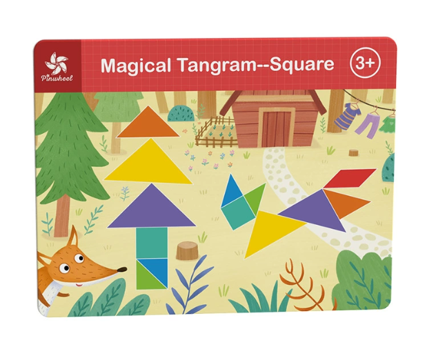 Pinwheel magnetic tangram teaching aids puzzle creative magnetic stickers [recommended for 3 to 6 years old]