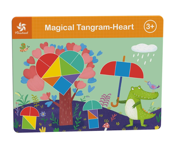 Pinwheel magnetic tangram teaching aids puzzle creative magnetic stickers [recommended for 3 to 6 years old]