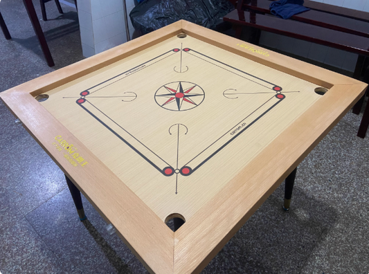 Medium-sized Kroner pool table, original wood color set, battle game 88*88 CM +19 chess pieces