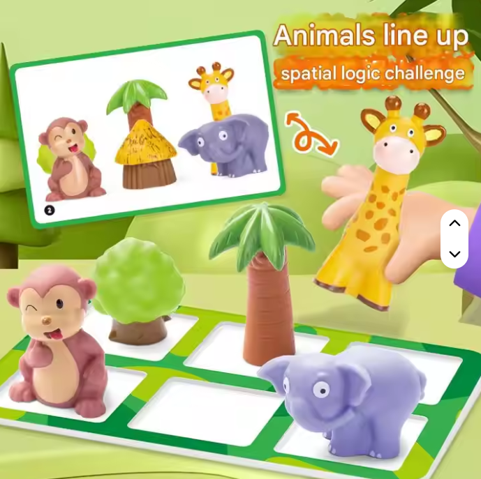 動物樂園軟膠疊疊樂 兒童教育遊戲 邏輯桌遊 26x5x21cm