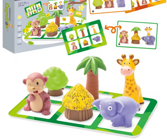 動物樂園軟膠疊疊樂 兒童教育遊戲 邏輯桌遊 26x5x21cm
