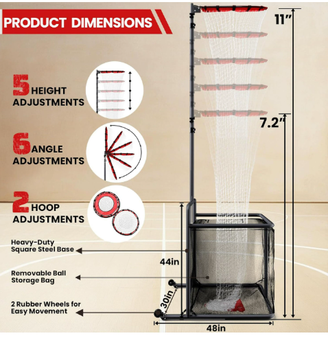 預訂款 便攜式可調節排球訓練網 傳球網（帶集球兜）91*18*30CM