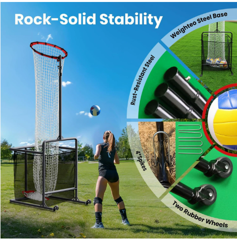 預訂款 便攜式可調節排球訓練網 傳球網（帶集球兜）91*18*30CM
