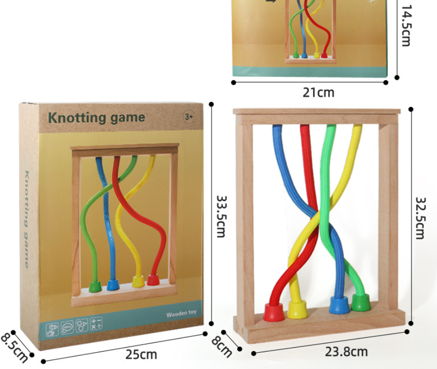 親子互動 木製解繩智力教育玩具 訓練邏輯思維33.5*25*8.5cm