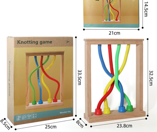 親子互動 木製解繩智力教育玩具 訓練邏輯思維33.5*25*8.5cm