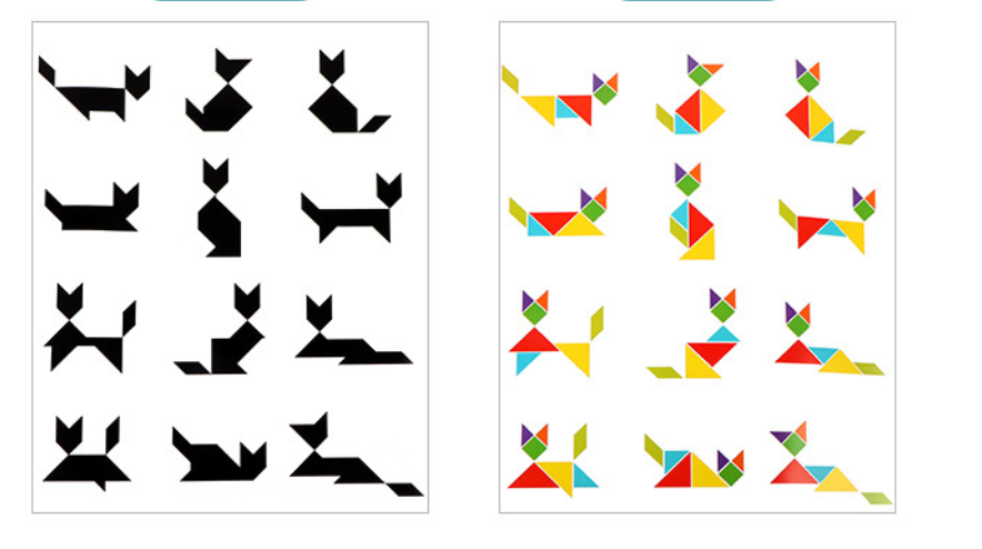藍色磁力七巧板配96道題冊