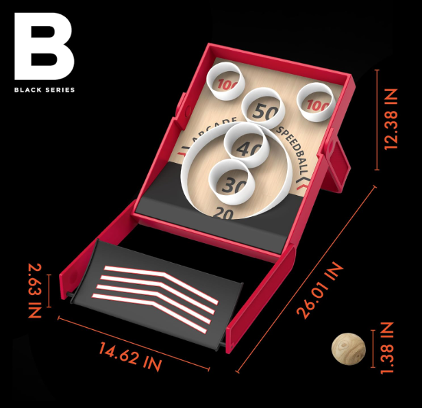 桌上可折疊滾球遊戲 彈彈球 彈板球Black Series Arcade Speedball (aka Skee Ball)