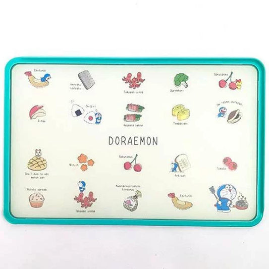 日本 日製啦A夢  塑膠方形砧板 菜砧 切菜板 (米綠 食物)Doraemon cutting board - made in Japan