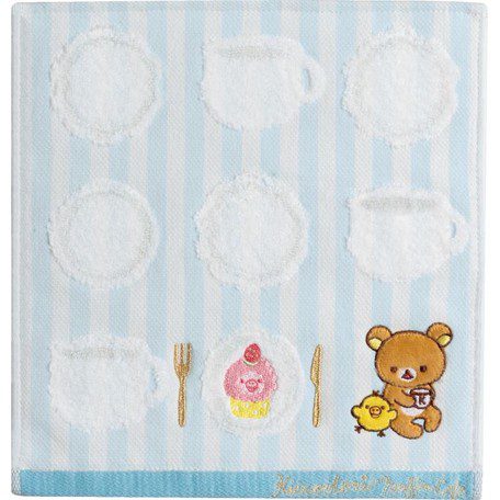 日本轻松熊Korilakkuma 镜中迷你毛巾Korilakkuma 小绣毛巾蓝色/粉色/紫色
