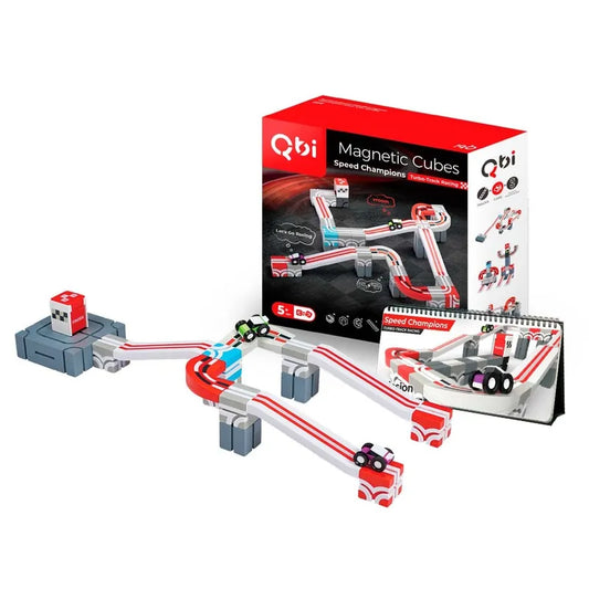 【Taiwan Qbi探索系列】5歲 熱血賽車手+小黑啤慣性賽車+小黑啤聯名挑戰卡(第三季)37pcs Speed Champions + Qbi X Beeru Kids Challenge Cards (3rd Seaon) + Push & Go Beeru Kids Racer x1