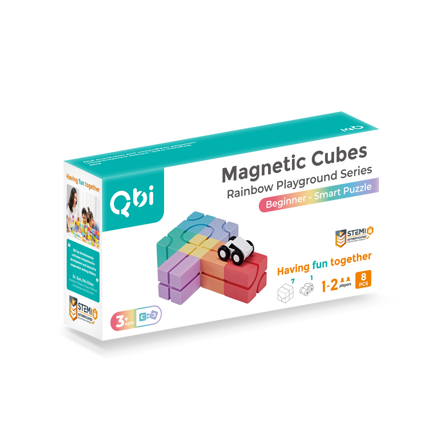【Taiwan Qbi 彩虹樂園系列 無限創意軌道組合 】Beginner-智慧拼圖（8pcs）Smart Puzzle