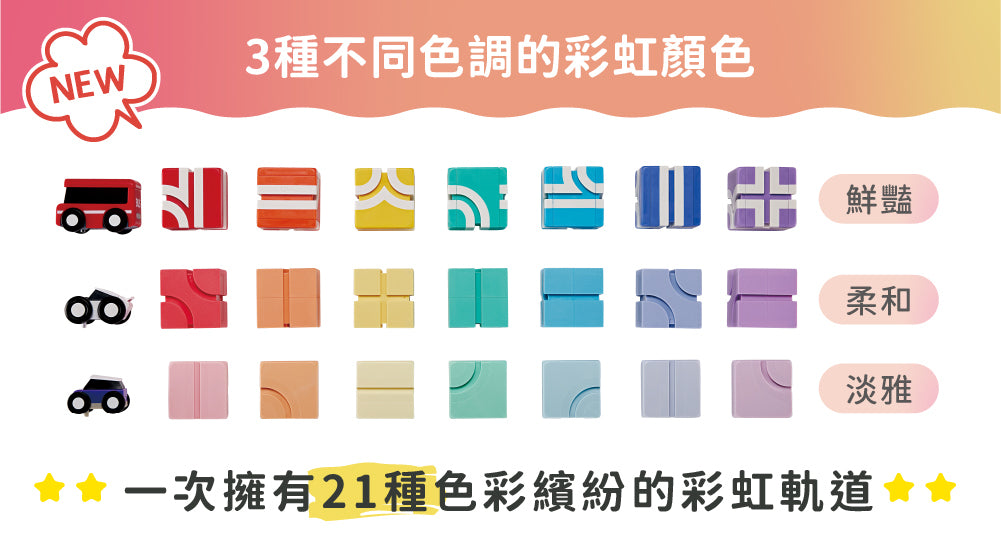 【Taiwan Qbi 彩虹樂園系列 無限創意軌道組合 】Creator-無限STEM賽道（24pcs）Infinite STEM Track