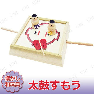 日本製造 新興 木製玩具太鼓相撲
