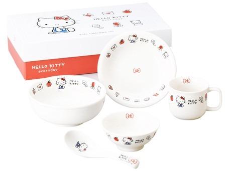 Sanrio Hello Kitty瓷器餐具套裝 碗碟套裝 (一套5件)