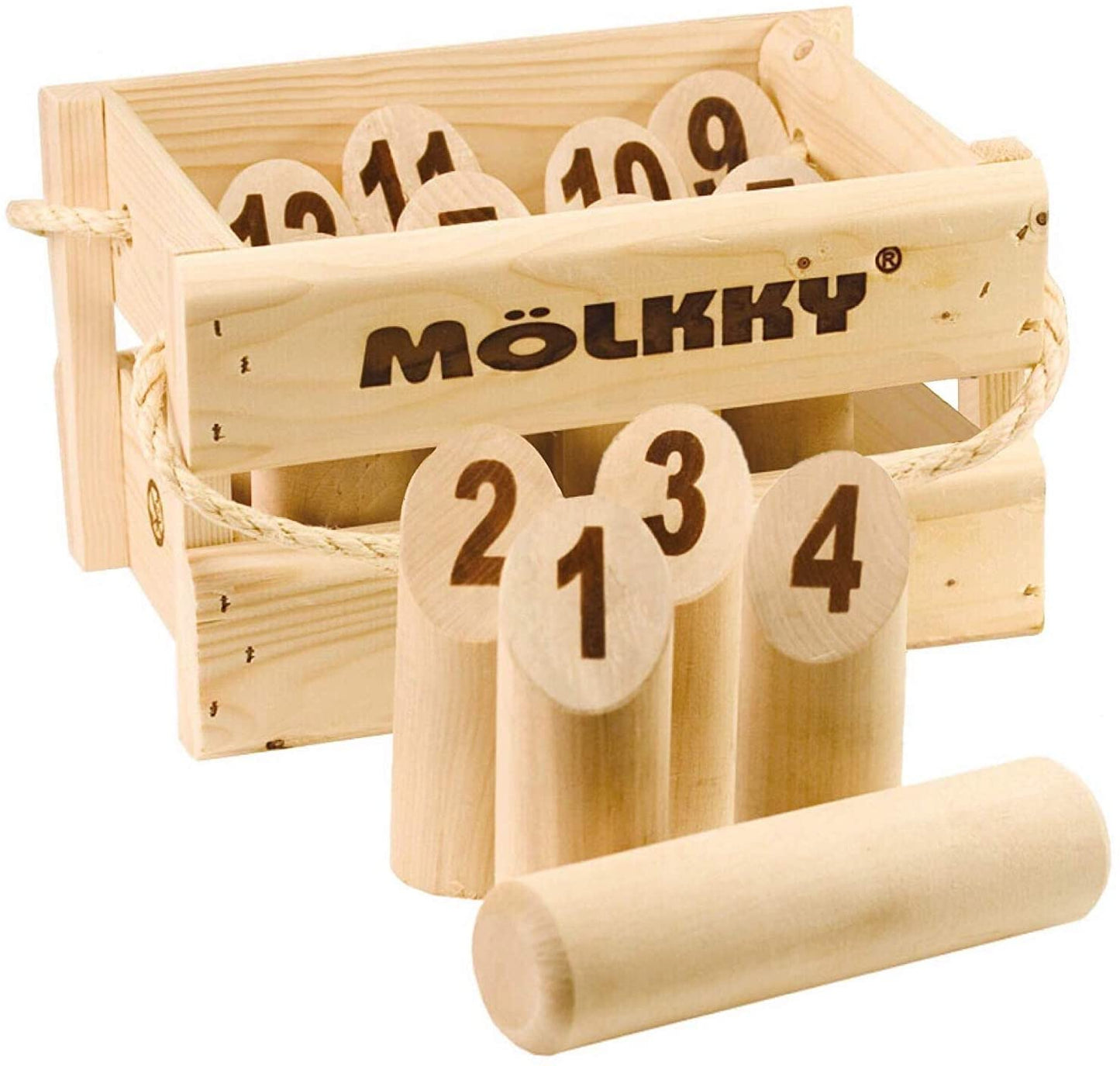 [Popular emerging sport of throwing] Finnish wooden post (wooden chess) MOLKKY wooden box set 
