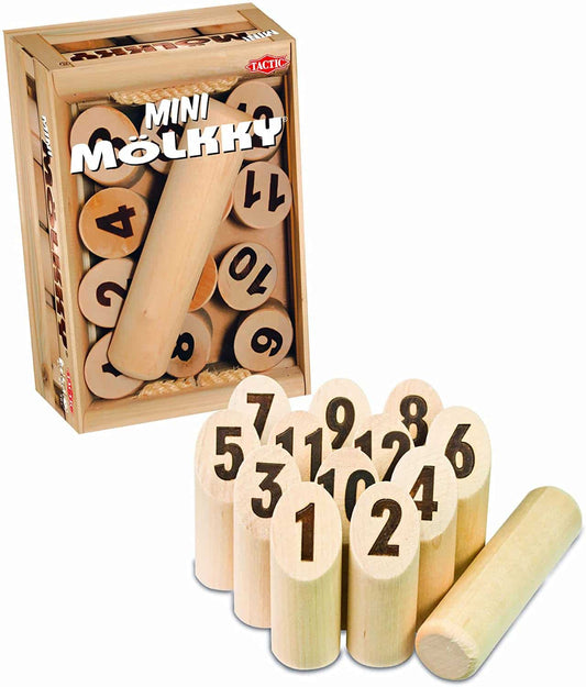 TACTIC 芬蘭木柱（木棋） MINI MOLKKY迷你裝－桌上投擲新興運動 外盒17cm