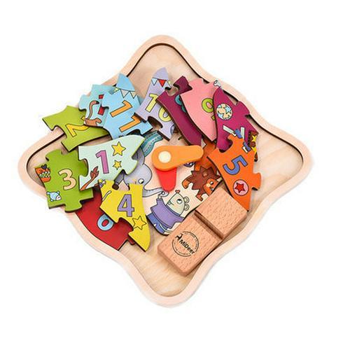 Puzzles for Kids children's puzzles early education wooden clock cognitive digital toys