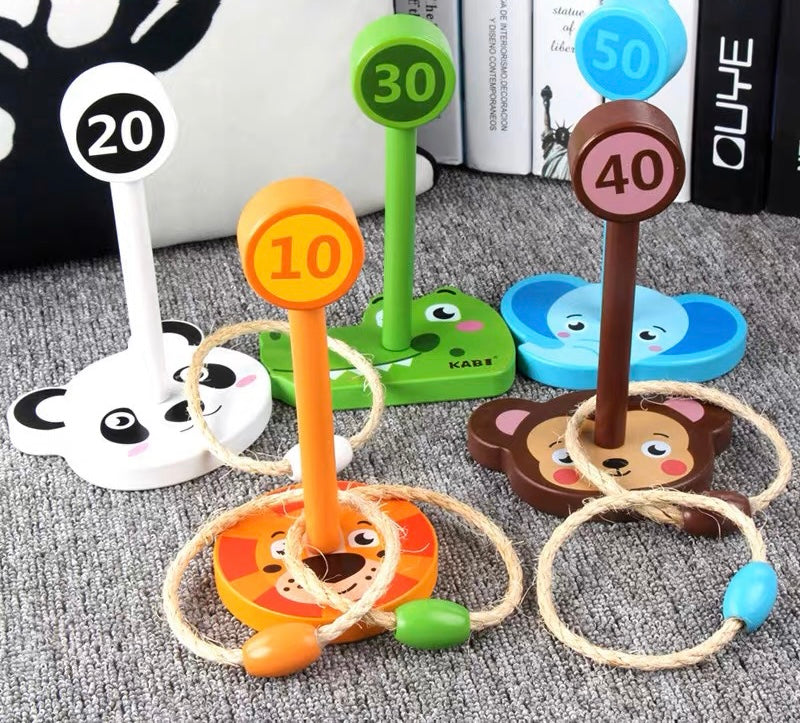 [Collision defects] Family parent-child animal throwing set Animal roping