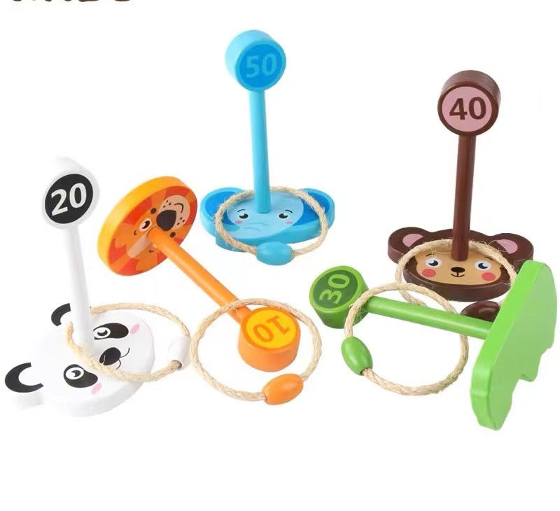 [Collision defects] Family parent-child animal throwing set Animal roping