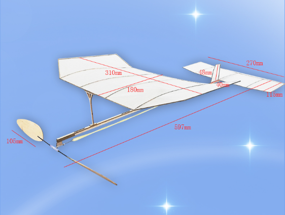[Special price aerodynamic design concept] DIY indoor rubber band powered airplane
