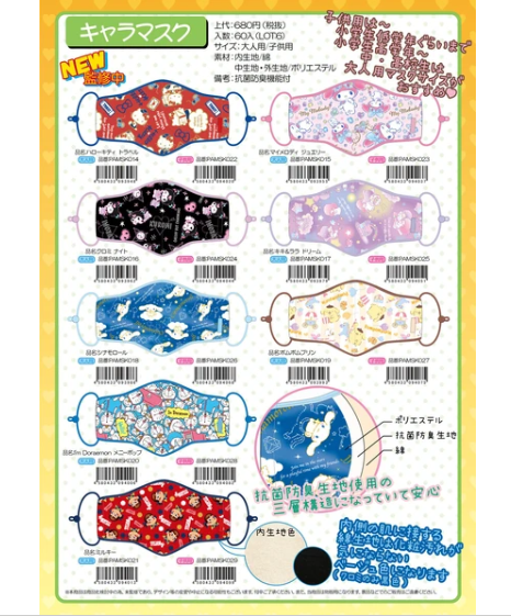【6款式】迪士尼正品可重用环保口罩一个装儿童版